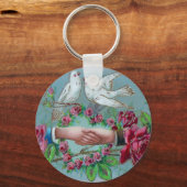 Doven en handshake Birthday Sleutelhanger (Voorkant)
