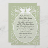 Doven en lintstof/huwelijk kaart (Voorkant / Achterkant)