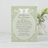 Doven en lintstof/huwelijk kaart (Staand voorkant)