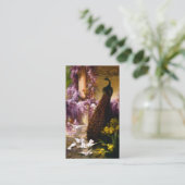 Doven en pacocks in een tuin visitekaartje (Staand voorkant)