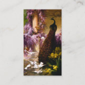 Doven en pacocks in een tuin visitekaartje (Voorkant)