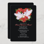 Doven en Rozen Valentijnse uitnodiging (Voorkant / Achterkant)