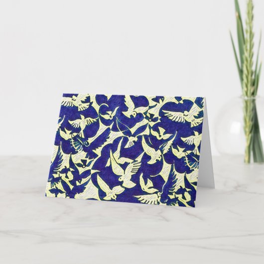 Doven in blanco vlucht bedankkaart (Voorkant)