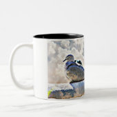 Doven in de koffiebeker/Mok van Heavens Tweekleurige Koffiemok (Links)