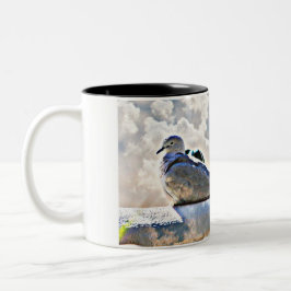 Doven in de koffiebeker/Mok van Heavens Tweekleurige Koffiemok