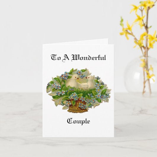 Doven in het Wenskaart van het mandje Jubileum Kaart (Gele Bloem)