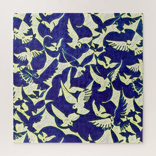 Doven in vlucht legpuzzel (Verticaal)