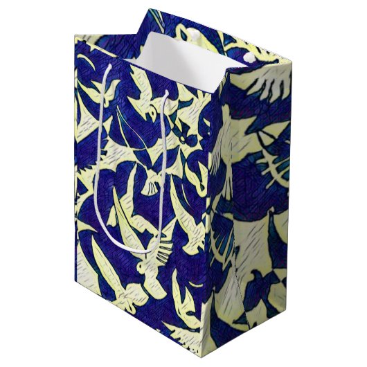 Doven in vlucht medium cadeauzakje (Voorkant Gekanteld)