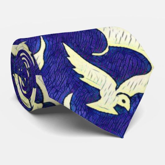 Doven in vlucht stropdas (Opgerold)