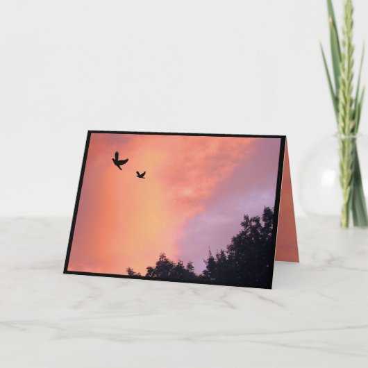 Doven op zonsonderdag kaart (Voorkant)