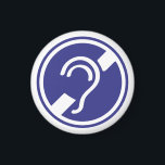 Doven, slechthorend, doofheid, egel-onderscheiding magneet<br><div class="desc">Beperkte gehoor,  slechthorend,  symbool dat het ezelorspel aangeduid. Slecht logo.</div>