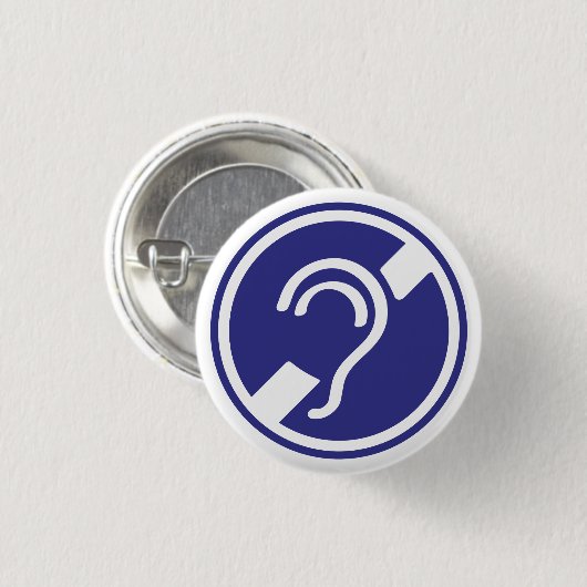 Doven, slechthorend, doofheid, egel-onderscheiding ronde button 3,2 cm (Voorkant /achterkant)