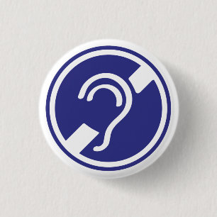 Doven, slechthorend, doofheid, egel-onderscheiding ronde button 3,2 cm