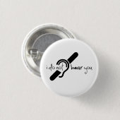 Doven, slechthorend, doofheid, egel-onderscheiding ronde button 3,2 cm (Voorkant /achterkant)