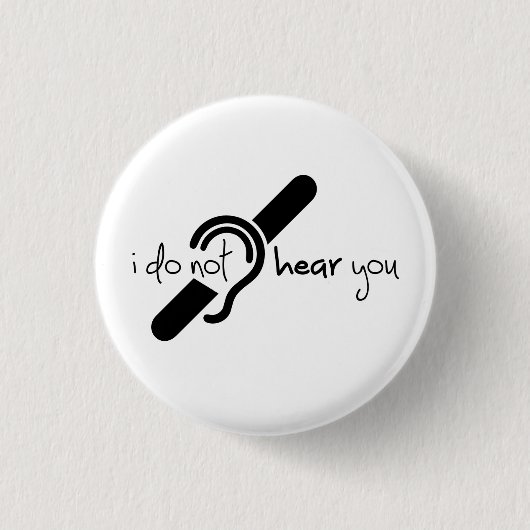 Doven, slechthorend, doofheid, egel-onderscheiding ronde button 3,2 cm (Voorkant)