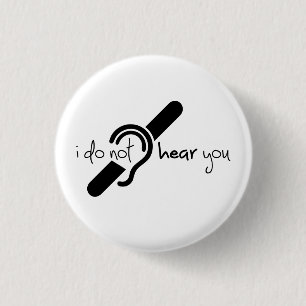 Doven, slechthorend, doofheid, egel-onderscheiding ronde button 3,2 cm