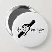 Doven, slechthorend, doofheid, egel-onderscheiding ronde button 4,0 cm (Voorkant /achterkant)