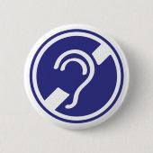 Doven, slechthorend, doofheid, egel-onderscheiding ronde button 5,7 cm (Voorkant)