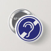 Doven, slechthorend, doofheid, egel-onderscheiding ronde button 5,7 cm (Voorkant /achterkant)