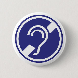 Doven, slechthorend, doofheid, egel-onderscheiding ronde button 5,7 cm