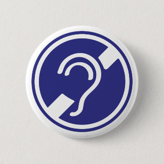 Doven, slechthorend, doofheid, egel-onderscheiding ronde button 5,7 cm