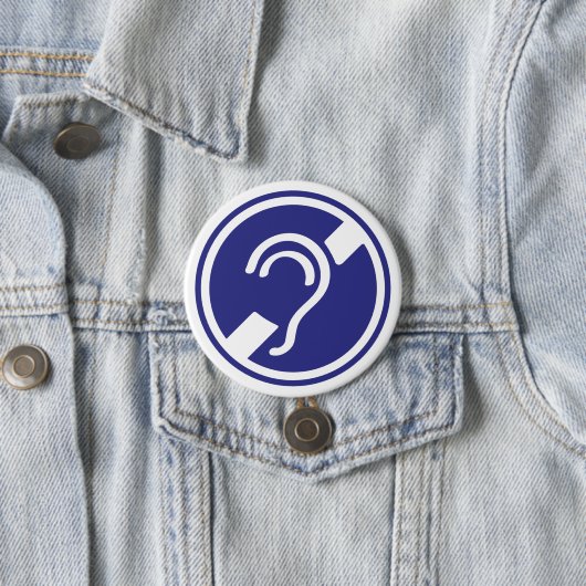 Doven, slechthorend, doofheid, egel-onderscheiding ronde button 7,6 cm (In situ)
