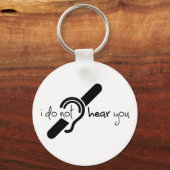 Doven, slechthorend, doofheid, egel-onderscheiding sleutelhanger (Voorkant)