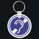 Doven, slechthorend, doofheid, egel-onderscheiding sleutelhanger<br><div class="desc">Beperkte gehoor, slechthorend, symbool dat het ezelorspel aangeduid. Slecht logo.</div>
