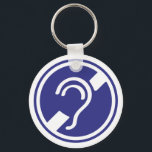 Doven, slechthorend, doofheid, egel-onderscheiding sleutelhanger<br><div class="desc">Beperkte gehoor, slechthorend, symbool dat het ezelorspel aangeduid. Slecht logo.</div>