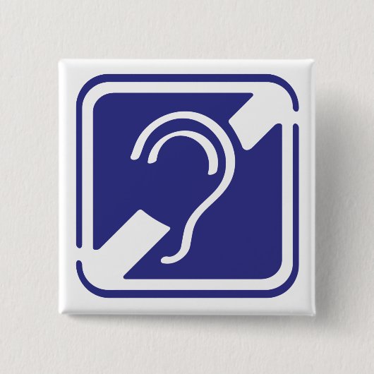 Doven, slechthorend, doofheid, egel-onderscheiding vierkante button 5,1 cm (Voorkant)