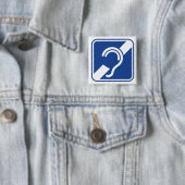 doven. Slechthorend, doofheid, ezelorvlak Vierkante Button 5,1 Cm (In situ)