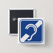 doven. Slechthorend, doofheid, ezelorvlak Vierkante Button 5,1 Cm (Voorkant /achterkant)