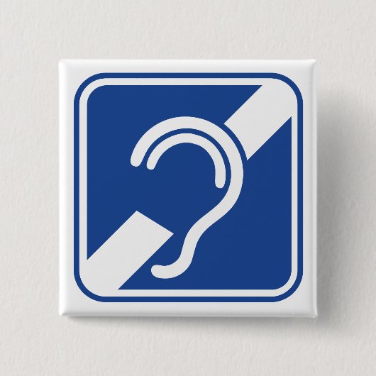 doven. Slechthorend, doofheid, ezelorvlak Vierkante Button 5,1 Cm (Voorkant)