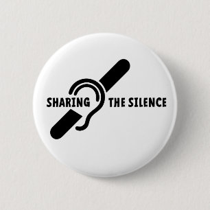 Doven, slechthorend, doofheid, gebaren taal ronde button 5,7 cm