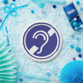 Doven, slechthorend, doofheid, gehoorverlies teken papieren bordje (Feest)