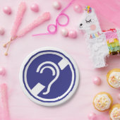 Doven, slechthorend, doofheid, gehoorverlies teken papieren bordje (Feest)