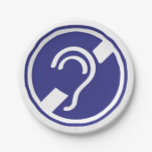 Doven, slechthorend, doofheid, gehoorverlies teken papieren bordje (Voorkant)