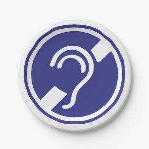 Doven, slechthorend, doofheid, gehoorverlies teken papieren bordje