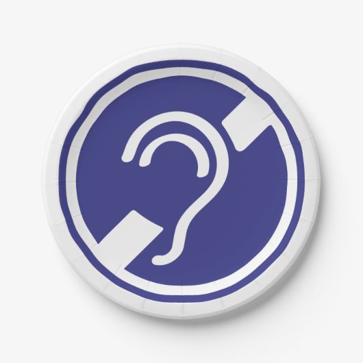 Doven, slechthorend, doofheid, gehoorverlies teken papieren bordje (Voorkant)