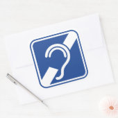 doven. Slechthorend, doofheid, gehoorverlies teken Vierkante Sticker (Envelop)