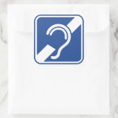 doven. Slechthorend, doofheid, gehoorverlies teken Vierkante Sticker (Tas)