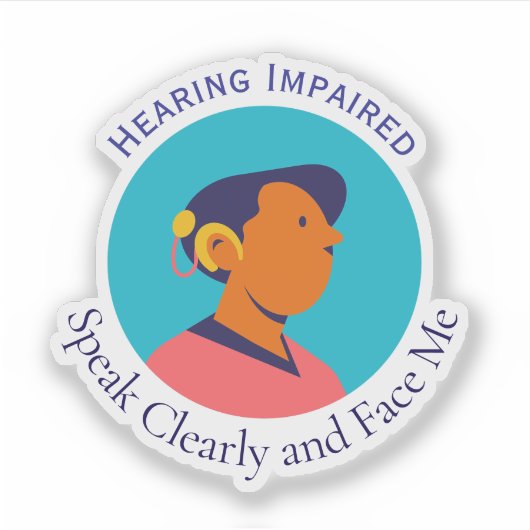 dovenpersoonssymbool sticker (Voorkant)