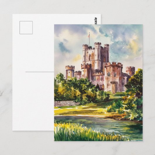 Dover Castle Waterverf schilderij Briefkaart (Voorkant / Achterkant)