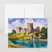 Dover Castle Waterverf schilderij Briefkaart (Voorkant / Achterkant)