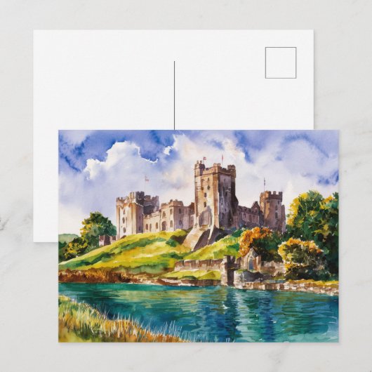 Dover Castle Waterverf schilderij Briefkaart (Voorkant / Achterkant)