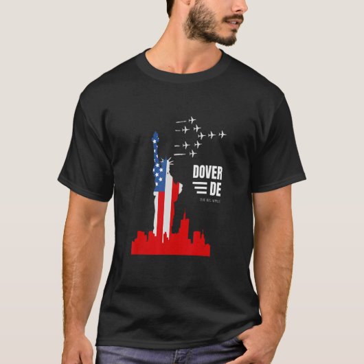 Dover DE Statue of Liberty Flag Wrong City Name T-shirt (Voorkant)