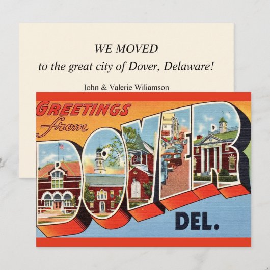 Dover Delaware Ansichtkaart verhuisbericht (Voorkant / Achterkant)