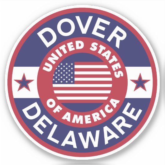 DOVER, Delaware Sticker (Voorkant)