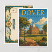 Dover Delaware The Green GeoSaga Briefkaart (Voorkant / Achterkant)