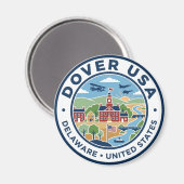 Dover, Delaware, Verenigde Staten Delaware Magneet (Voorkant / Achterkant)
